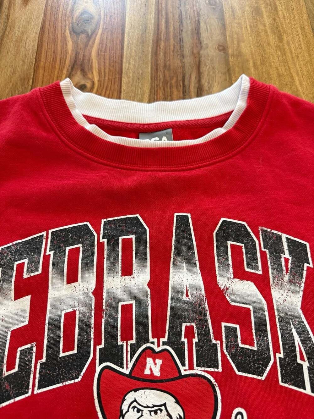 Vintage Nebraska Cornhuskers Herbie Husker Red Crewneck Sweatshirt Size L - Picture 3 of 4